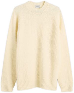 John Smedley Couper Moss Stitch British Wool Jumper - Natural