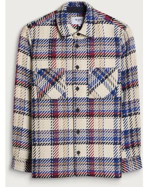Wax London Whiting Jazz Weave Overshirt - Blue