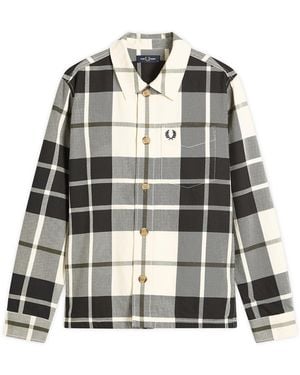 Fred Perry Tartan Twill Overshirt - Grey