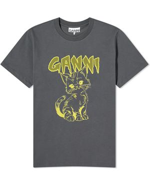 Ganni Kitty Relaxed T-Shirt - Grey