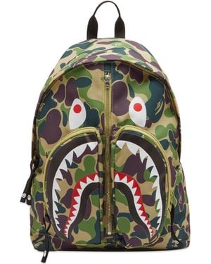 A Bathing Ape Abc Camo Shark Daypack - Green
