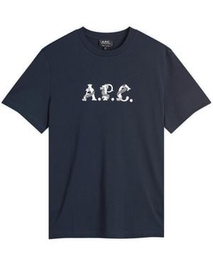 A.P.C. Hugo Graphic Logo T-Shirt - Blue