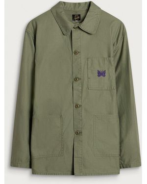 Needles Reversed Sateen Coverall Jacket - Green