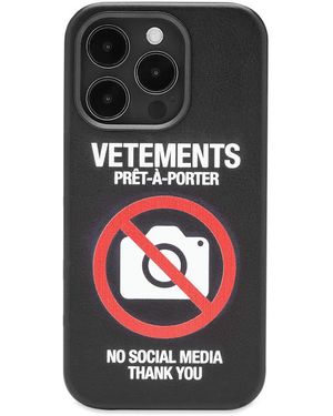 Vetements No Social Media Iphone 14 Pro Max Case - Black