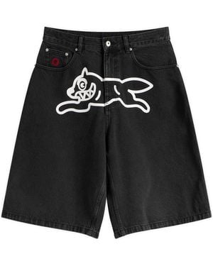 ICECREAM Running Dog Triple Scoop Denim Shorts - Black