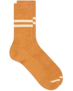 RoToTo Hemp Organic Cotton Stripe Sock - Brown