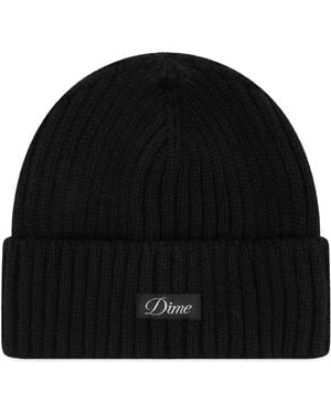 Dime Cursive Logo Fold Beanie - Black