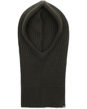 Maison Margiela Mm6 Rib Knit Balaclava - Black