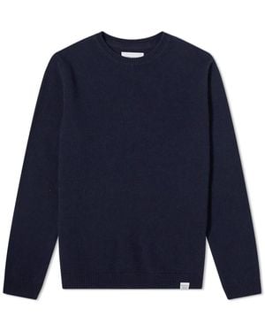 Norse Projects Sigfred Lambswool Crew Knit - Blue