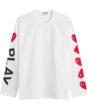 COMME DES GARÇONS PLAY Heart Long Sleeve T-Shirt - White