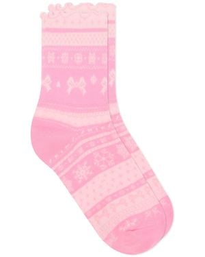 Skims Plush Pointelle Socks - Pink