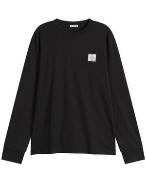 Moncler Long Sleeve Cotton T-Shirt - Black