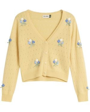 RIXO London Merinda Cardigan - Yellow