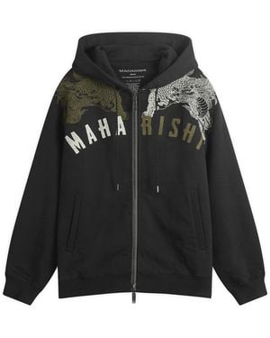 Maharishi Kirin Embroidered Zip Hoodie - Black