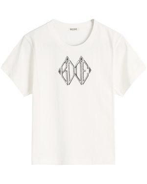 Bode Diamond Monogram T-Shirt - White