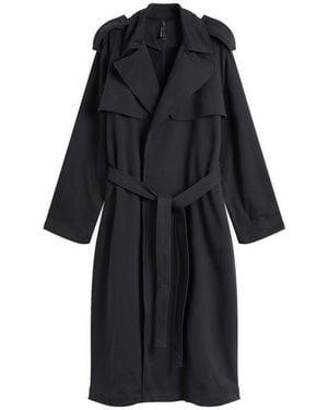 Skims Boyfriend Fleece Trench Coat - Black