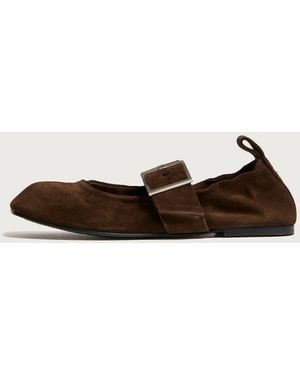 Alohas Sarea Leather Ballet Flats Shoes - Brown