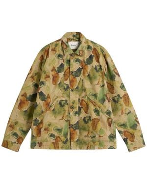 Forét Berry Ripstop Watercolor Camo Overshirt - Green