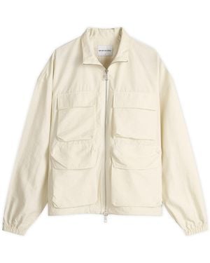 MKI Miyuki-Zoku Washed Cotton Nylon Track Jacket - Natural