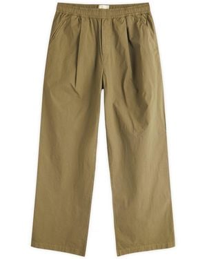 Folk Drawcord Loose Pants - Green