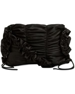 Damson Madder Ruched Satin Bag - Black