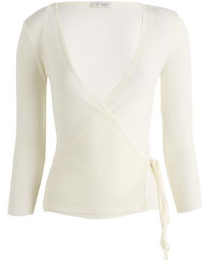 St. Agni Baby Wool Wrap Top - White