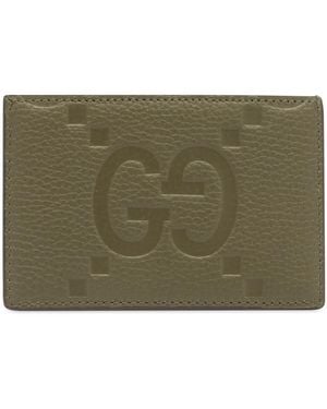 Gucci Gg Jumbo Leather Int 866 Card Case - Green