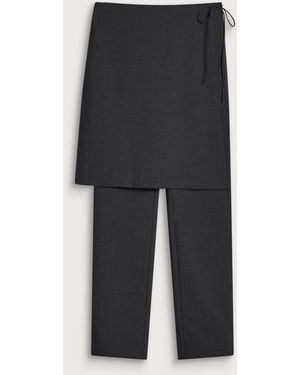 St. Agni Wool Sarong Trousers - Black