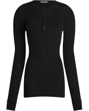AURALEE Organic Soft Rib Pullover - Black