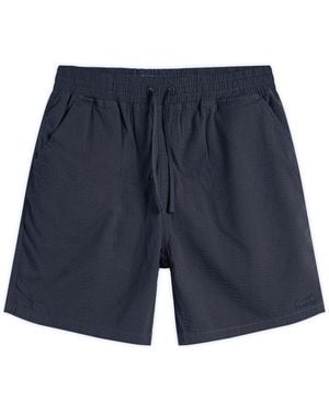 Forét Hush Seersucker Shorts - Blue