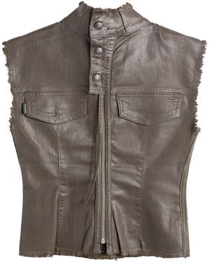 OTTOLINGER Glazed Denim Zip Top - Grey