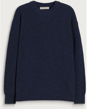 FRIZMWORKS Patch Round Pullover Knit - Blue