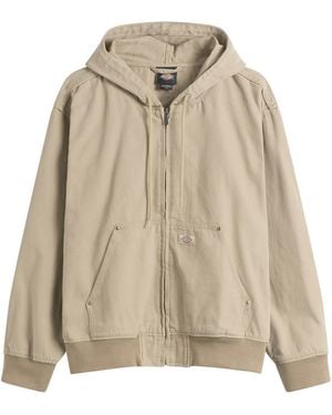 Dickies Unlined Canvas Hooded Bomber Jacket - Natural