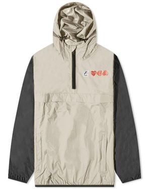 COMME DES GARÇONS PLAY X K-Way Half Zip Block Colour Jacket - Natural