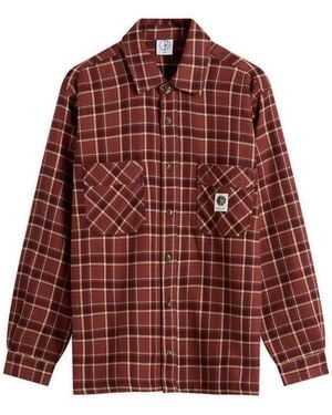 POLAR SKATE Mike Flannel Shirt - Brown