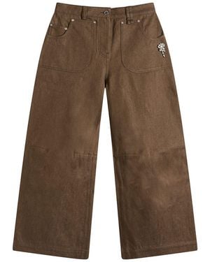 Simone Rocha Wide Leg Utility Curve Jeans - Brown