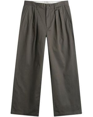 Beams Plus New Wide Pleated Chino - Grey