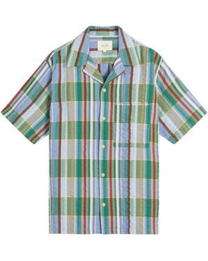 Folk Relaxed Soft Collar Vacation Shirt - Blue