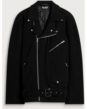 Comme des Garçons Wool Gabardine Biker Jacket, Size: Large - Black