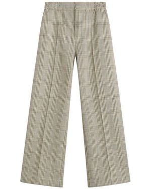 Stel Check Straight Leg Trousers - Grey