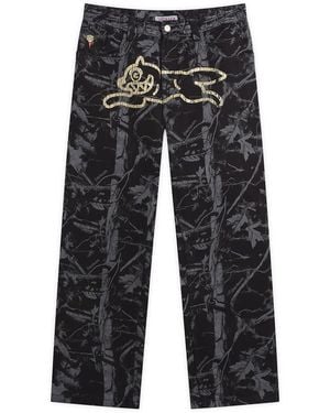 ICECREAM Tree Camo Double Scoop Denim Trousers - Grey
