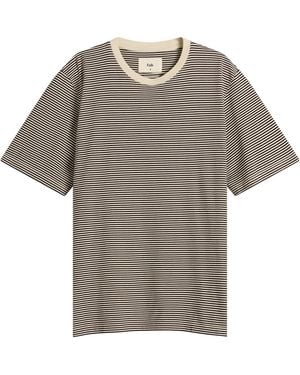Folk 1X1 Stripe T-Shirt - Grey