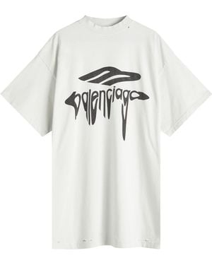 【送料関税込】Balenciaga Wavy Logo Oversized T-Shirt balenciaga-Faded-Wash-