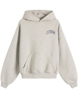 ICECREAM University Cropped Popover Hoodie - Grey
