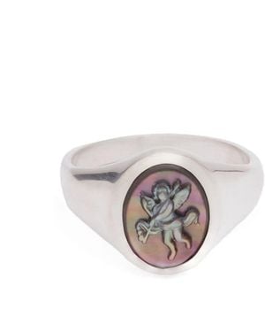 Serge Denimes Cherub Cameo Ring - Grey