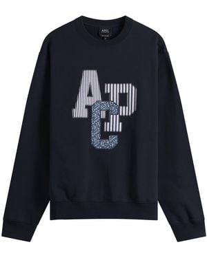 A.P.C. Julien Applique Logo Sweatshirt - Blue