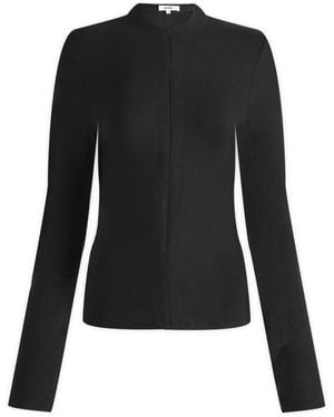Joah Brown Invisible Zip Long Sleeve Top - Black