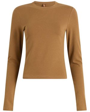 Skims Cotton Jersey Long Sleeve Top - Brown
