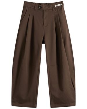 Porter James Dart-Knee Pleated Trousers - Brown