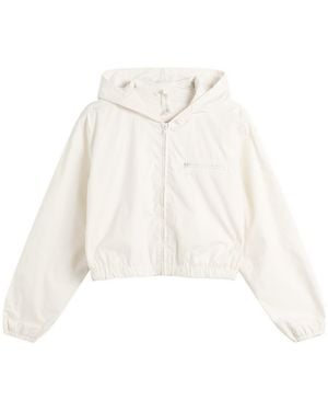 Skims Sateen Crop Zip Up Jacket - White
